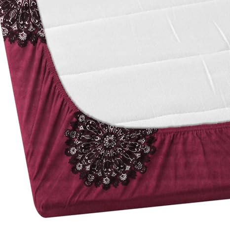 Image of DECORUM Glace Cotton All Around Elastic Fitted Single Bedsheet (72 inchx48 inch) with 1 Pillow Cover | Soft, Smooth & Wrinkle-Free Fabric | Fits Up to 6 inch Mattress | 200-220 TC