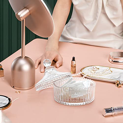 image for ComSaf Glass Candy Dish with Lid, 14OZ Candy Jars with lid for Office 