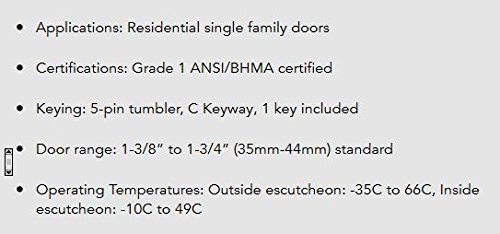 Schlage Be469Nx Camelot Electronic Touchscreen Deadbolt C Keyway With 12344 Latch 10116 Strike Bright Brass Finish #TOP6