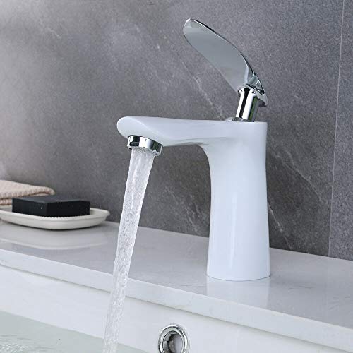 Grifo de baño blanco grifo mezclador de baño grifo lavabo grifo lavabo grifo monomando con mangueras