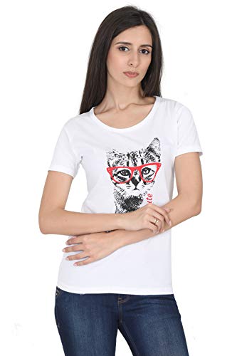 Image of FLEXIMAA Women's Cotton Printed Round Neck Half Sleeve T-Shirt