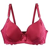 jhomhf reggiseno donna plus size con ferretto senza cuciture supporto senza fili a copertura totale bralette da indossare tutti i giorni(red,48e)