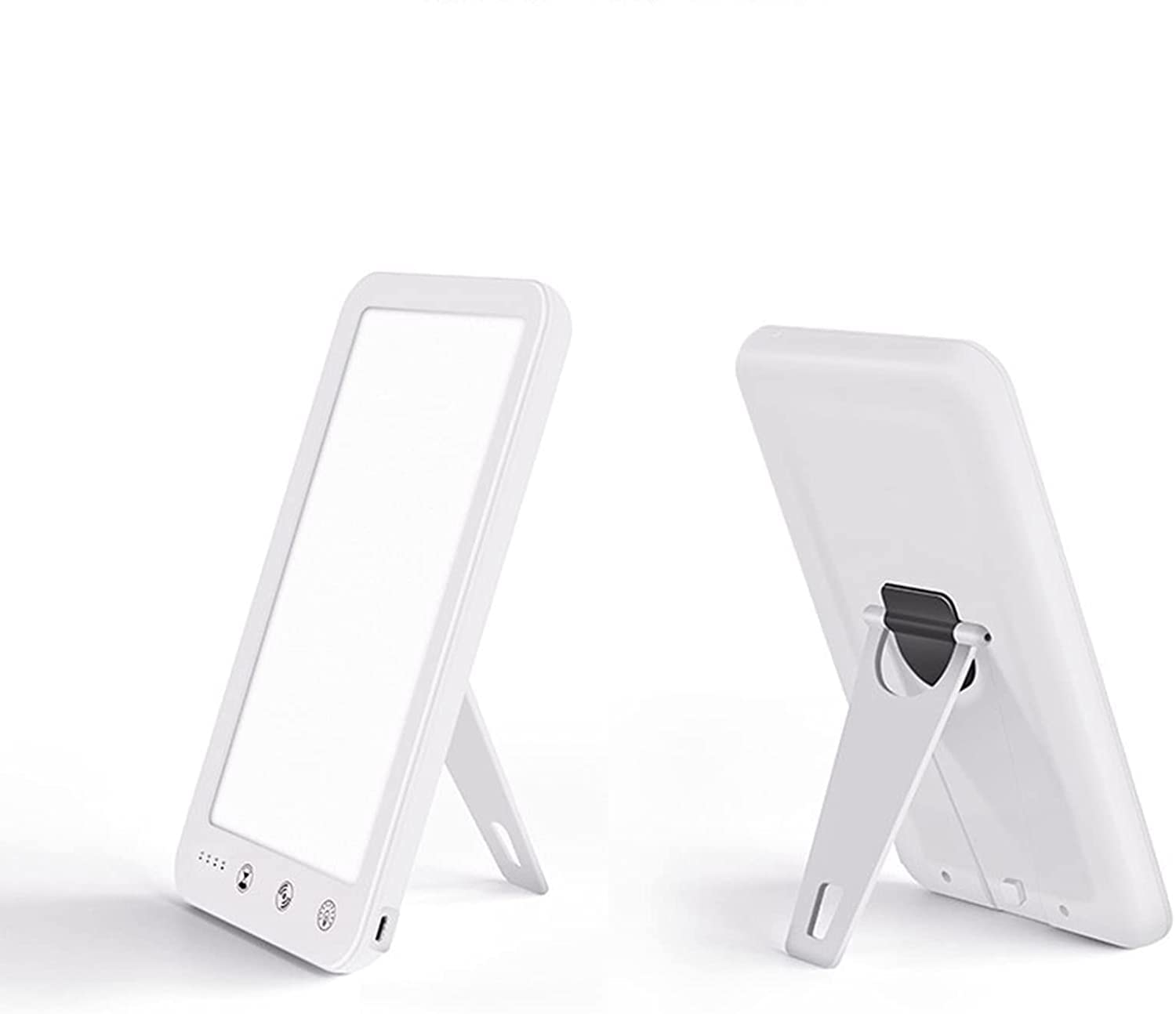 Lampe De Luminothérapie, 10000 Lux Lampe SAD, Avec 3 Modes De Couleur 5 Niveaux De Luminosité, ​Avec 4 Fonction De Minuterie Contrôle Tactile Portable Boîte À Lumière Mince,Blanc