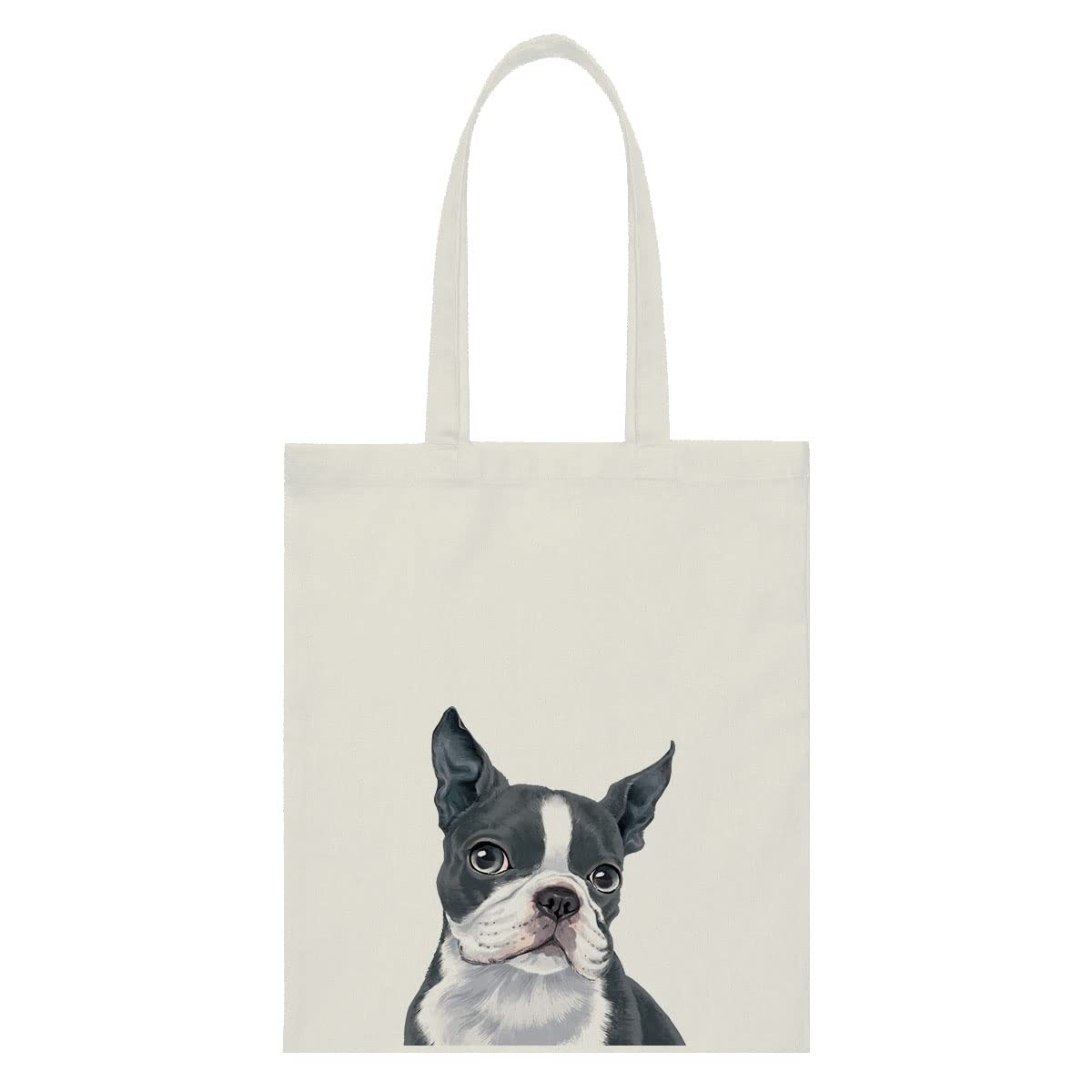 WIRESTER Reusable Canvas Tote Bag for Women Girls, Grocery Shopping Bag, Shoulder Bag, Travel Tote Bag, Cute Dog Cat