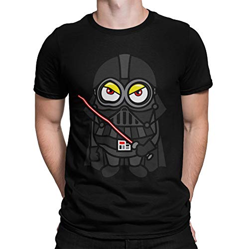 Camisetas La Colmena Minions Vader Camiseta, Negro, XL