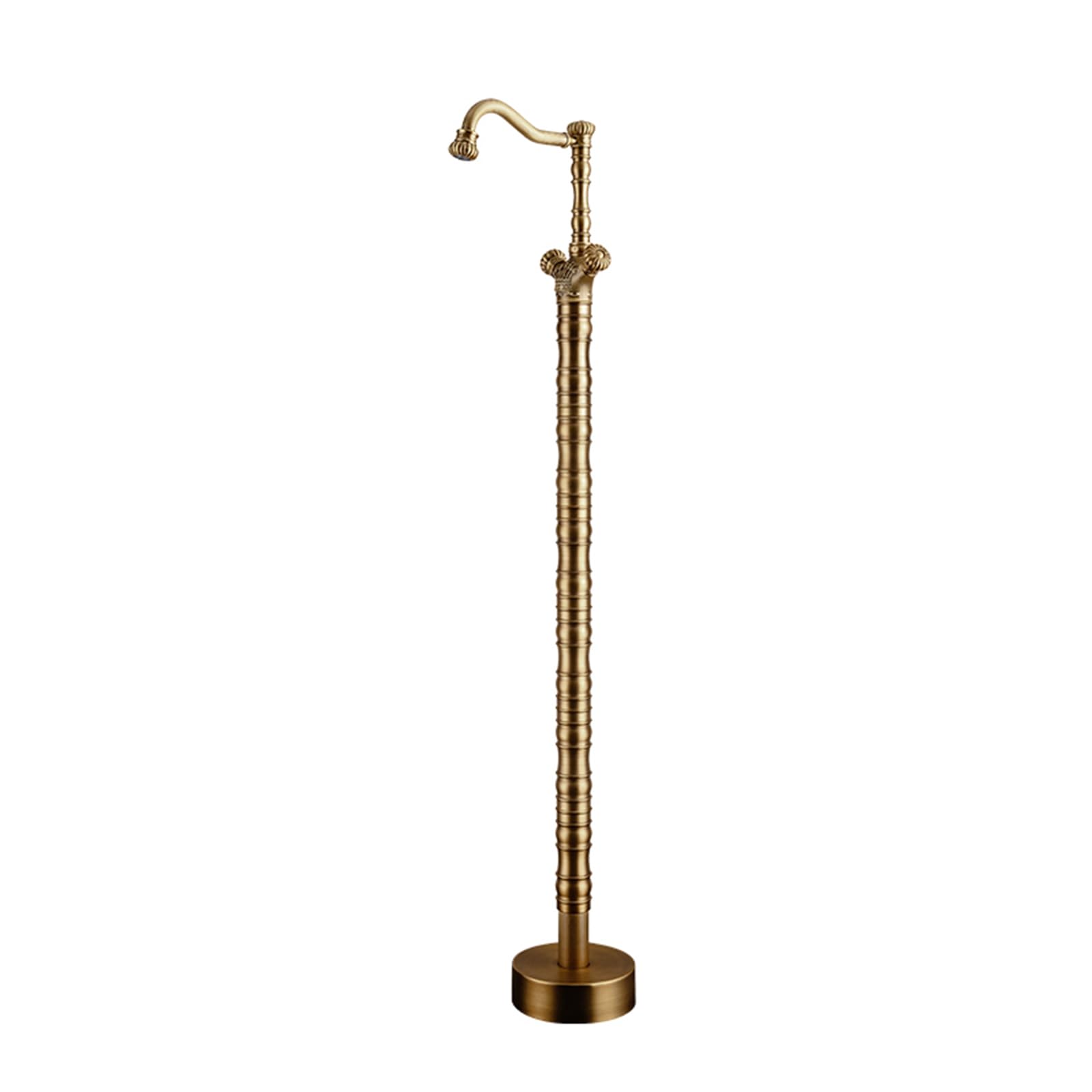 CMBSSTFC Rubinetteria Bagno Miscelatore Vasca Freestanding Retro Calda e Fredda Bocca Girevole a 360° Doppia Maniglia Freestanding Antico