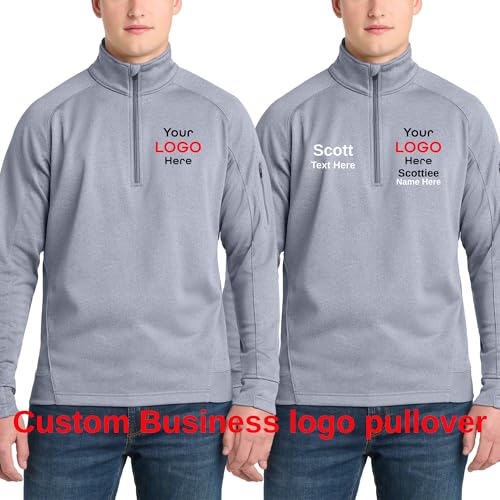 Custom Men's 1/4-Zip Fleece Pullover | Personalized with Your Logo, Text, or Photo | Soft, Warm & Sporty Custom Top for Teams, Work & Everyday2