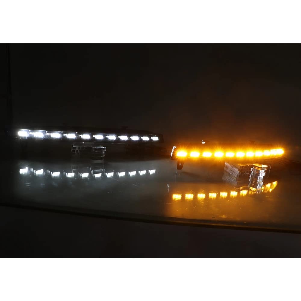 1 paio di luci di marcia diurna DRL lampeggianti per auto con funzione di segnale di svolta impermeabile 12V bianco giallo, per Audi Q7 2010-2015