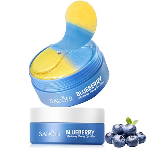 30 Pairs (60pcs) Under Eye Patches, Multi-Moisturizing Under Eye Mask Patches with Blueberry Extract,Cooling Eye Patches for Puffy Eyes and Dark Circles,Overnight Eye Patches for Night Shift Workers