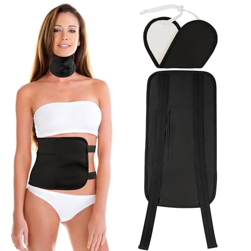 Organic Castor Oil Pack Wrap - Reusable Castor Oil Compress Wrap Kit with Adjustable Elastic Shoulder Straps - Organic Flannel Castor Oil Packs - Waterproof & Oil-Proof - Machine Washable