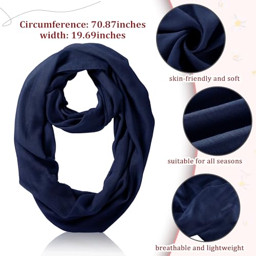 Handepo 12 Pcs Women Soft Lightweight Infinity Scarf, Solid Color Circle Loop Neck Scarf for Women Girls, 12 Colors3