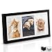 Produktbild bomoe Bilderrahmen Collage für 3 Fotos 10x15 cm  Fotorahmen Collage aus Holz, Kunststoffglas, Metall-Aufhängung & Passepartout Multirahmen für Bilderrahmen Set 10x15 Schwarz Galeria