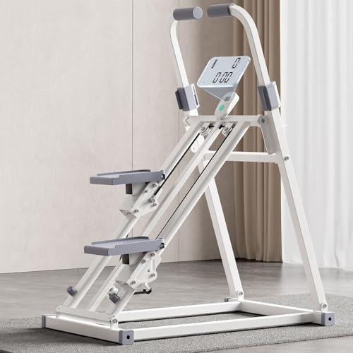 Folding Stair Stepper for Home, Full Body Workout Machine with Adjustable Handlebar, Cardio Exercise Climber, Vertical Climber with Extended Step