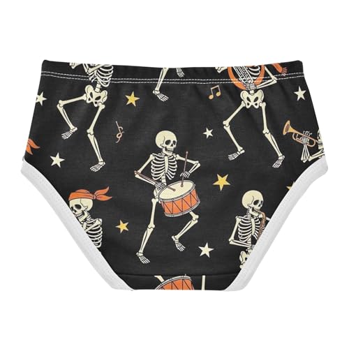 Cute Skeletons Musical Black Panties for Girl Toddler Underwear Floral Cotton Aesthetic Briefs Underpants 2t2
