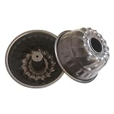 LoveDeal 6 Inch Fluted Tube Cake Pan, Carbon Steel Small Ring Mold, Black