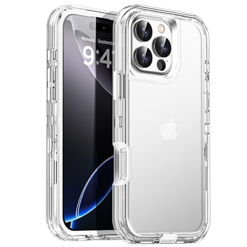 AICase for iPhone 16 Pro Case Clear 3 in 1 Heavy Duty Drop Protection Full Body Rugged Shockproof/Dust Proof 3-Layer Military Protective Tough Durable Cover for iPhone 16 Pro 6.3