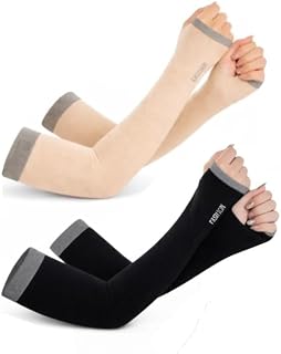 Arm Sleeves For Men & Women UV Sun Protection Cool Arm Hand Sleeves With Thumb for Boys & Girls Unisex Arm Cover For Bike Ride, Golf, cricket, cycling, yoga, gym Outdoor Sports