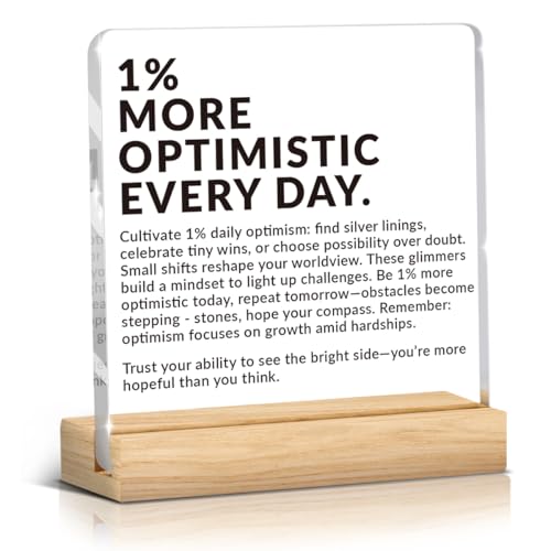 1% MORE OPTIMISTIC EVERY DAY Motivational Desktop Decoration Art Inspirational