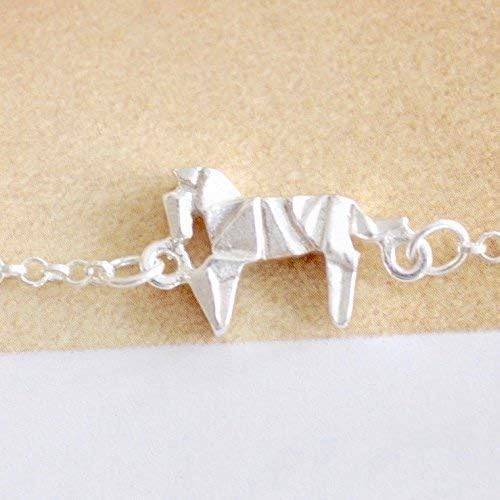 Origami Horse Necklace in Sterling Silver with 16 Inch Chain - Image 8