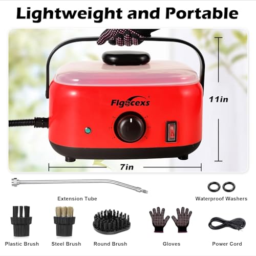 Image of Steam Cleaner,2500W High Temperature High Pressure Steam Cleaner with 3 Brush Heads, Portable Steam Cleaners with 1.5L Tank For Car Detailing Kitchen Bathroom Floors(White)
