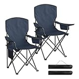 WOLTU Campingstuhl 2er Set faltbar, mit Hochlehne Kühltasche...
