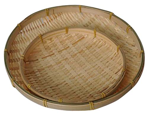 ZEALMAX Lot de 2 passoires à riz en bambou - Panier de rangement décoratif pour usage domestique - 22 cm