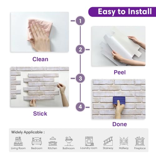 SMOOSTIKC 3D Faux Brick Wall Panels Peel and Stick, Designed for Quick DIY by SMOOSTIKC - Used condition - Image 9