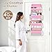 SpaceWhisper Over the Door Organizer, 4 Large Pocket Hanging Storage Organizer with 40lb Capacity, Space Saving for Nursery, Bathroom, Bedroom, Closet - Baby Essentials & Toiletry Organizer (Pink)