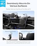 Anker Nano Detachable Car Mount, 360° Adjustable Car Phone Holder with Bracket and Magnetic Ring, for iPhone 16/15/14/13/12 Series, Samsung, and More (Magnetic Mount Only, Does Not Support Charging)