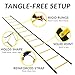 SOFTSOUL Tangle Free Agility Ladder, 12 Fixed Rungs, Heavy Duty Speed & Footwork Training Ladder for Football Soccer Basketball Drills, Portable Exercise Ladder for Kids, Youth & Adults