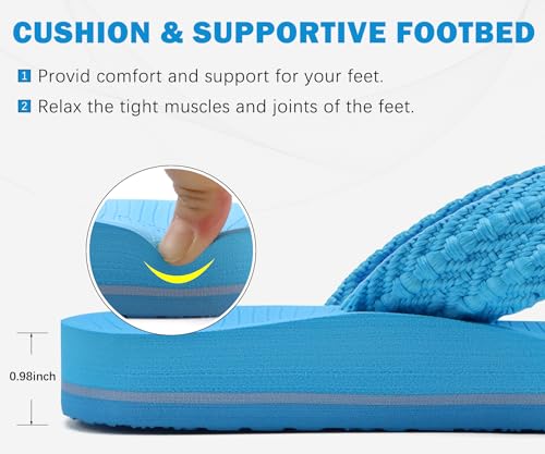 COFACE Womens Orthopedic Flip Flops Comfortable Orthotic Sandals Cushion Recovery Plantar Fasciitis Walking Slip On Ladies Flip Flops for Woman Size 5-114