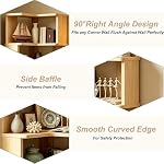 5-Tier L-Shaped Corner Bookshelf, étagère d'affichage autonome avec baffles, rack de stockage moderne en bois massif pour petit Space, Maison Bureau, Salon, Chambre, Naturel