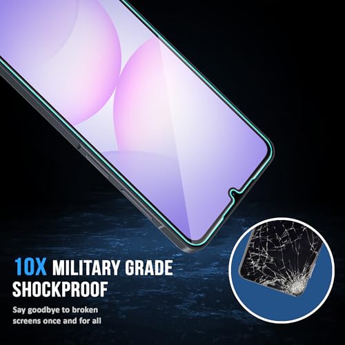 Image of FIRST MART Gorilla Tempered Glass Compatible For Samsung Galaxy A07 and Samsung M07 (6.7 Inches) With Full Screen Coverage and Easy Installation Kit| Edge-To-Edge Protector|Black
