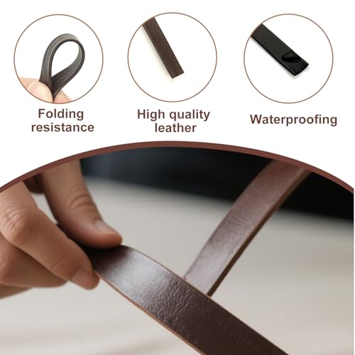 Lederriemen, Lederband 500x1cm in Braun Lederstreifen aus PU für Handwerk Modeaccessoires für Gürtel Hundehalsbänder DIY Projekte Vielseitig in Handarbeit Accessoire-Herstellung