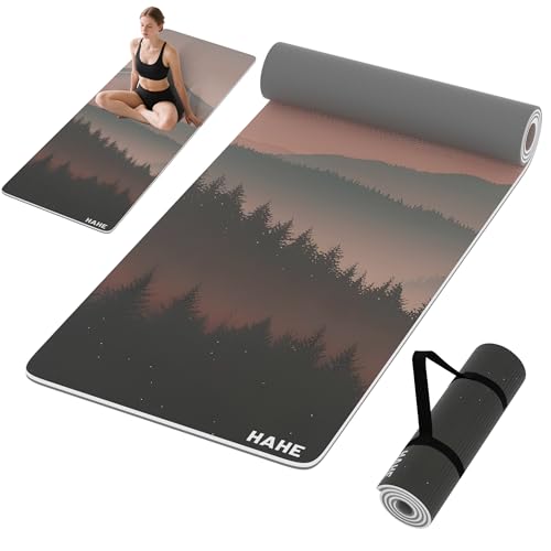 HAHE Yoga Mat Thick 8MM 1/3" Eco-Friendly POE Non Slip Pilates Mat