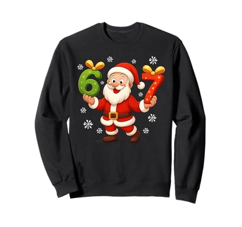 Funny Gen Alpha Slang 6 7 Christmas Santa Six Seven Xmas 67 Sweatshirt