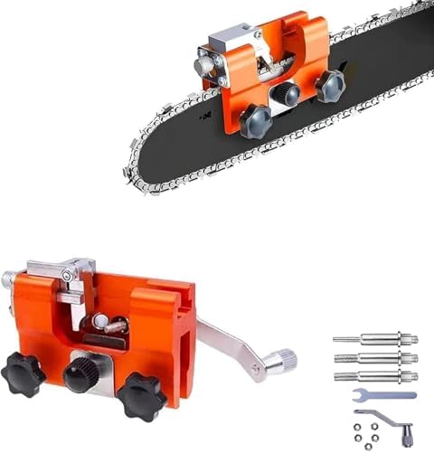 Affuteur Chaine TronçOnneuse, à Manivelle Affuteuse De Chaine Tronconneuse,éQuipé 3 TêTe De Meulage En Alliage Durable,Type Universel,Pour Tous Les Types De Tronconneuse Et Travaux De BûCheronnage (A)