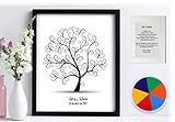  Cuadro árbol de huellas. Con marco varios colores a elegir. Personalizado Bodas, Comuniones. Tintas e instrucciones incluidas.Modelo pajaritos