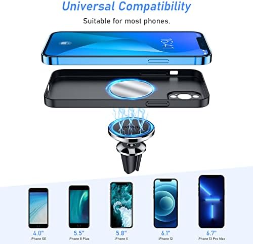 Blukar Car Phone Holder, Magnetic Air Vent Car Phone Mount Cradle - 360° Rotation and Case Friendly, N52 Strongest Magnet Car Phone Holder for iPhone 14 13 12 11 Pro Max XS Galaxy Huawei Oneplus etc.