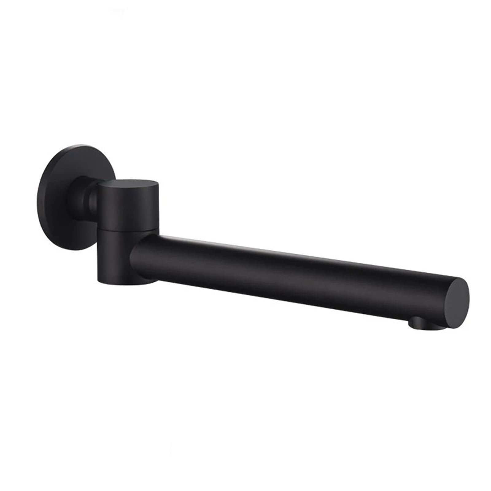 Wtaxbh Black Round Brass Outside Tap Wall Mounted Faucet Spout Brass Chrome Square And Round Shower Arm Bathtub Accessories Effluent(Black Round Brass)