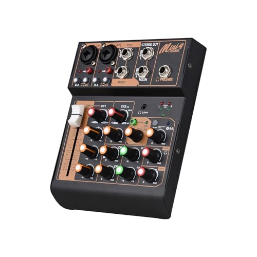 Console audio DJ contre les bruits de fond grâce à l'alimentation 48V et égaliseur