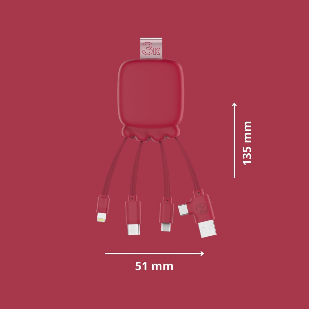 Xoopar Octopus Gamma connected to a power strip, illustrating how to recharge its internal battery while charging another device.
