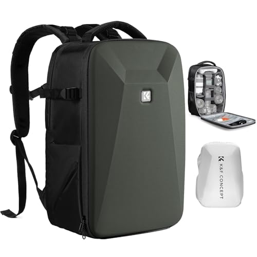 Image of K&F CONCEPT Camera Backpack,Hardshell Photography DSLR Camera Bag with 15-15.6 Inch Laptop Compartment Waterproof Hard Shell Camera Case