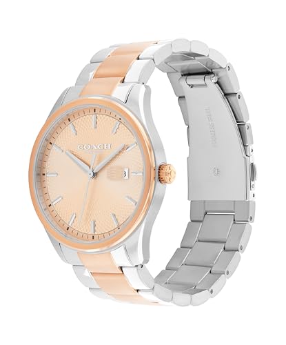 Image of COACH Men's Oliver 3H Quartz Watch, 41mm Case Size, Stainless Steel Bracelet, Date Display, Classic for Every Day - Gift for Him