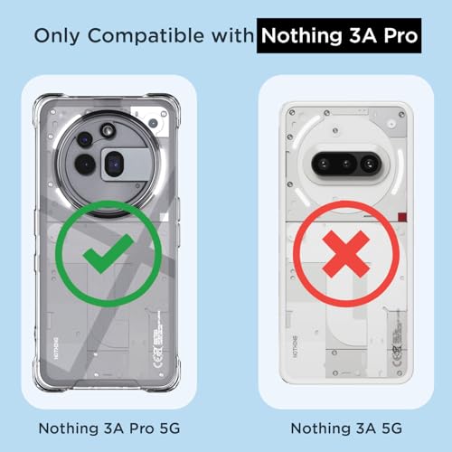 Image of Amazon Basics Back Cover for Nothing Phone 3a Pro 5G PC + TPU Clear Transparent Raised Edges Shockproof Protective Phone Bumper Case(Transparent)