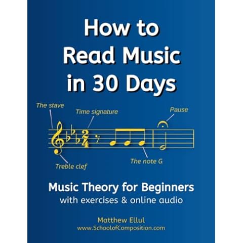 How to Read Music in 30 Days: Music Theory for Beginners - with exercises & online audio (Practical Music Theory) Cover