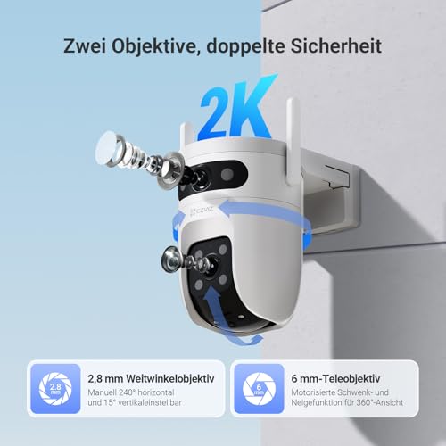 EZVIZ C9c Dual 2K PTZ Überwachungskamera mit Dual-Objektiv, Dualband WLAN – Ansicht 2