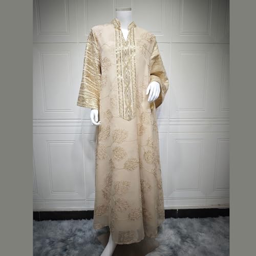 Robe brodée style caftan Dubaï haut de gamme avec finitions mains - 7