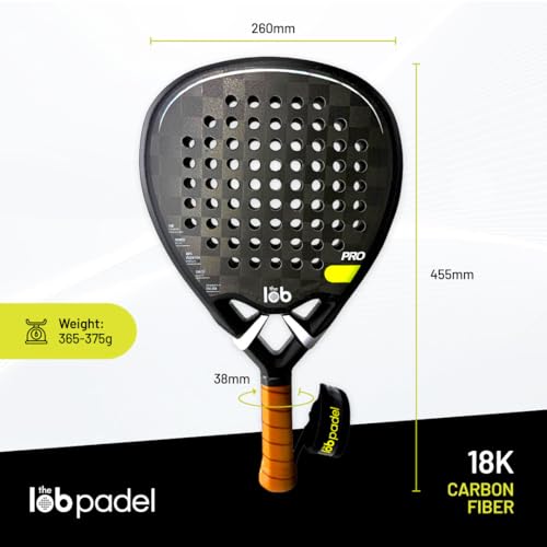 Raqueta de Pádel de Fibra de Carbono Negra miniatura 2