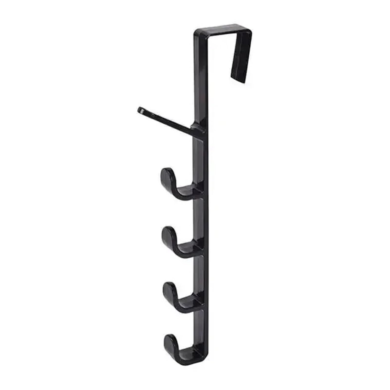 Ryqzhhy Black Coat Hooks Door Mount Hook Rack Multifunctional Home Storage Hanger(Black)
